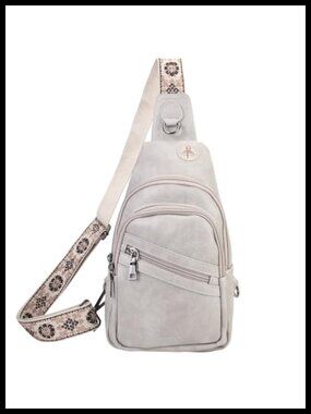 Trendy Crossbody Sling Bag for Women with Card Slots, Vegan Leather Travel